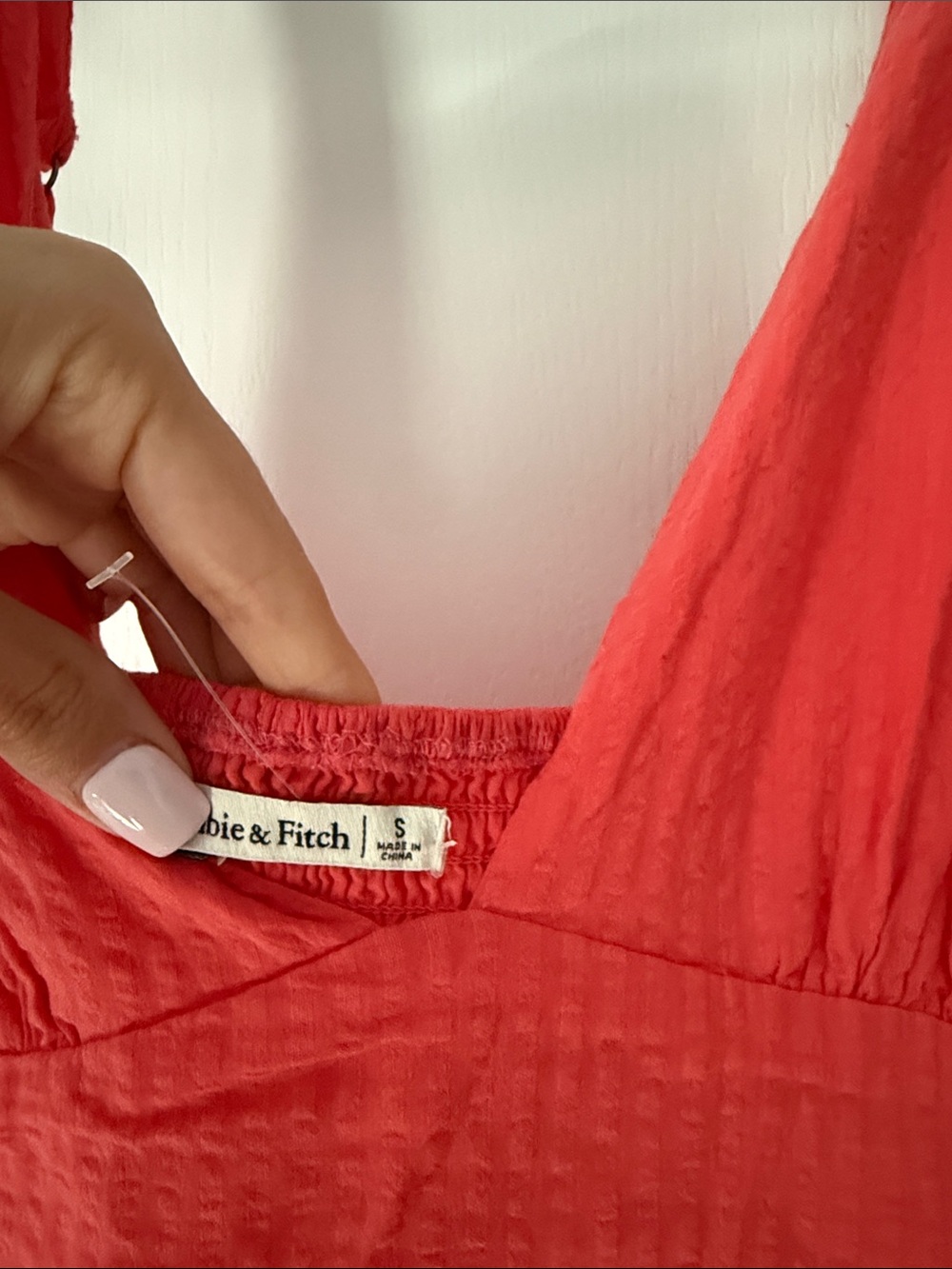 Abercrombie & Fitch Coral-Red V-Neck Maxi Dress - Picture 3 of 5